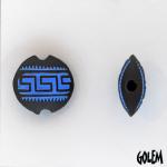 Greek Key, dark lentil bead, size S