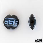 Greek Key, dark lentil bead, size S