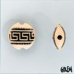 Greek Key, light lentil bead, size S