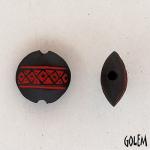 Squares & Triangles, red on dark, size S