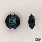 Fibonacci Swirl, Turquoise on dark, size S