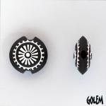 Sun in dot circle, dark lentil bead size S