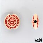 Sun in dot circle, light lentil bead size S