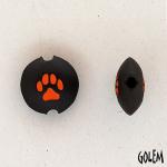 Paw Stamp, orange on dark, size S