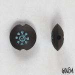 Sun Swirl, Turquoise on dark lentil bead, size S