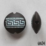 Greek Key, Turquoise on dark, size M