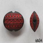 Tribal pattern, red on dark, size M