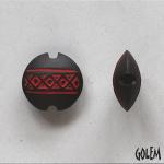 Tribal pattern, red on dark, size S