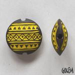 Tribal pattern, yellow on dark, size M