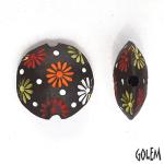 Flowers, dark clay, lentil size M