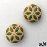 Green leaves, blue dots 