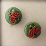 ladybug on green background