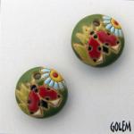Ladybug and blue daisie