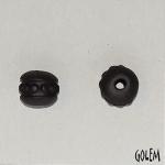 Band of dots, unglazed round bead, dark clay