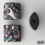 Wild Jungle pillow beads, white/purple/teal