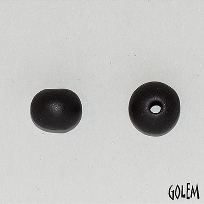 Round unglazed bead, dark clay