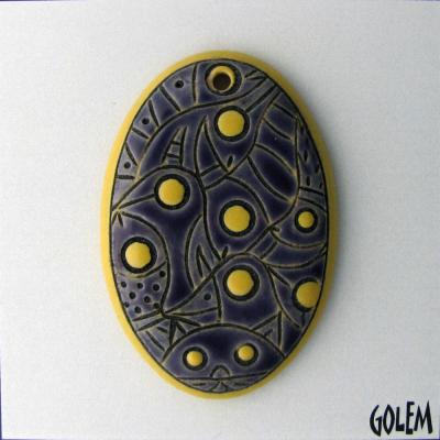 "Wild Jungle" - oval pendant, purple