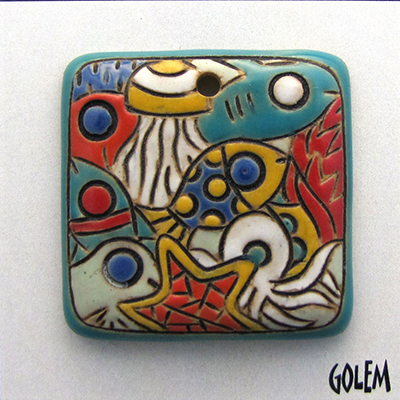 "South Sea" - square pendant