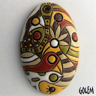 "Cocoa Jungle" - Large oval pendant