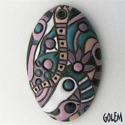 Night Jungle - Large oval pendant