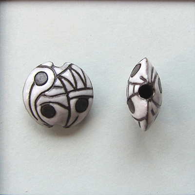 Dark lentil, abstract design in white