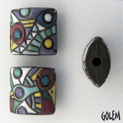Wild Jungle pillow beads, blue/purple/wine